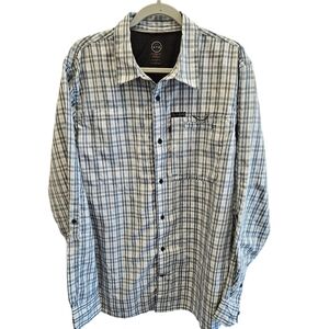 ATG All Terrain Gear X Wrangler Button Down Plaid Mens Long Sleeve Shirt